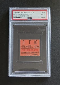Chicago Bulls vs SF Warriors 1966 1st ever home game ticket stub Psa slabbed - Picture 1 of 3