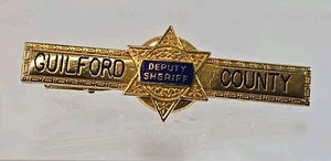 Vintage Guilford County North Carolina Deputy Sheriff Krawattennadel Clip goldfarben - Bild 1 von 3