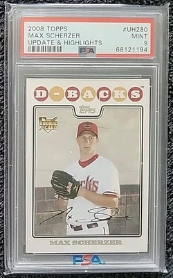 2008 Topps Update Gold Foil #280 Max Scherzer RC Rookie PSA 9 Rangers📈 - Image 1 of 2