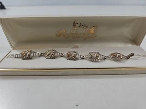 Black Hills Armband Gold auf Sterling Silber Blätter 12% Gold 925 Silber - Bild 1 von 7