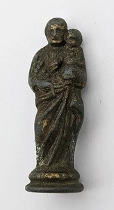 ANTIQUE SAINT JOSEPH & JESUS LEAD PIPE TAMPER c1900 - Picture 1 of 6