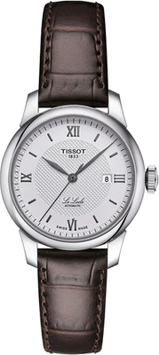 Tissot Le Locle Auto Silver Dial Brown Leather Strap Womens Watch T0062071603800 - Image 1 of 3