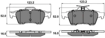 NAP Rear Brake Pad Set for Ford C-Max EcoBoost 150 1.6 Sep 2010 to Mar 2016 - Image 1 of 4