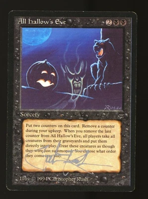 Magic MTG Legends All Hallow's Eve MODERATELY PLAYED MP Rush Signed INKED - Image 1 of 2