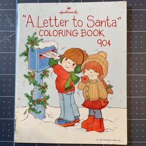 Mini libro para colorear Hallmark Una carta a Santa 1982 años 80 Navidad de colección - Imagen 1 de 5