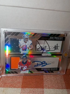 2016 Panini Prizm Dual DAK PRESCOTT RC Auto Refractor Rare /99 Dallas Cowboys - Image 1 of 4