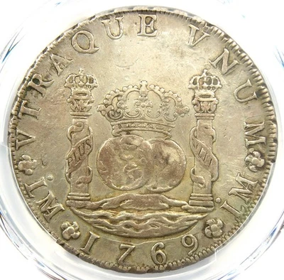 1769 Peru Pillar Dollar 8 Reales Silver Coin 8R - Certified PCGS XF Detail (EF) - Image 1 of 4
