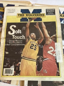 Periódico Wolverine U Of M Juwan Howard Jack Weidenbach febrero 1993 - Imagen 1 de 13