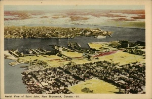 Canada Saint John,NB Aerial View of Saint John New Brunswick Postcard - Picture 1 of 2