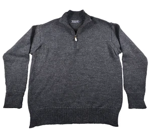 WoolOvers 1/4 Zip Sweater Mens S Charcoal Gray 100% British Wool Knit Pullover - Picture 1 of 14