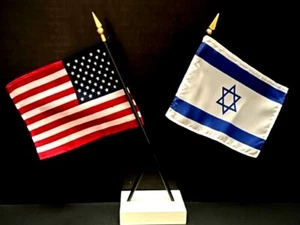 1 American & 1 Country Mini Rayon 4"x6" Desk Flag Set with Crossed 2-Hole Base - Picture 1 of 182