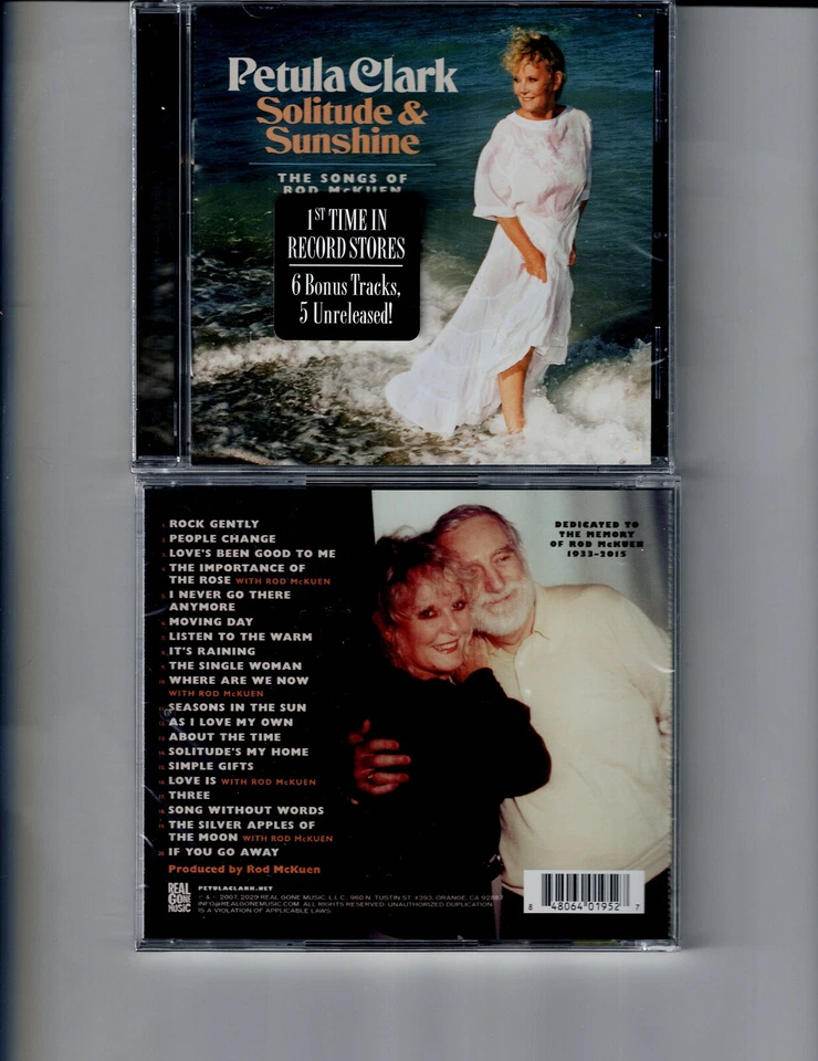 PETULA CLARK - SOLITUDE & SUNSHINE: SONGS OF ROD McKUEN  (CD 2025) NEW*20 TRACKS Foto 1 de 1