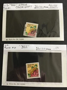 US STAMPS SC# 2281 25c Bee ERROR Color Shift "Black" MNH Huge CV$$$ -10 - Picture 1 of 3