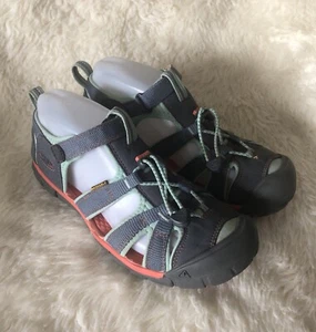 Keen Gray Teal Orange Water Hiking Shoes Beach Sport Sandals Youth Unisex Size 5 - Picture 1 of 10
