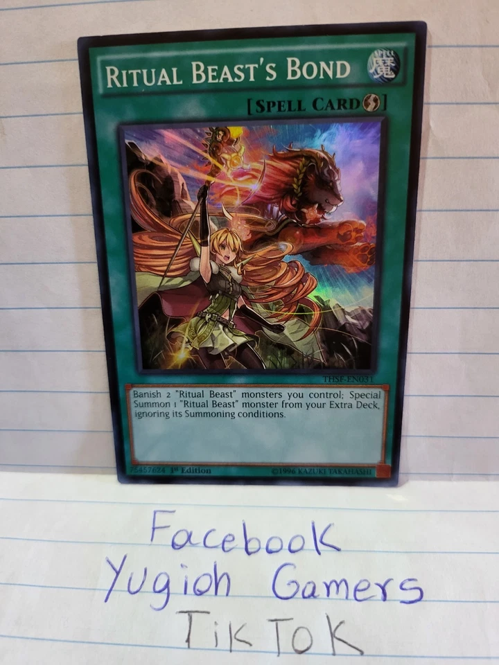 Yu-Gi-Oh Ritual Beast's Bond THSF 1st Super Rare Light Played  - Image 1 of 1