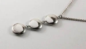 TIFFANY & CO. T&CO. 925 STERLING SILVER TRIPLE CIRCLE DISC NECKLACE PENDANT - Picture 1 of 5