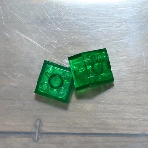 LEGO 35275 Transparent Green Brick 2X2 Qty 2 - Picture 1 of 3