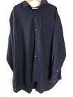 Chemise homme Marks & Spencer marine manches longues coton pur non fer taille 19"