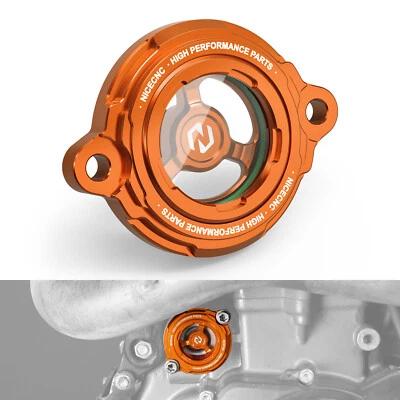 For KTM 450 SX-F XC-F 500 EXC/XC-W 2013-2015 Clear Engine Oil Filter Cover Cap - Image 1 of 4