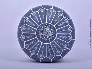 STUFFED Ottoman Pouffe Moroccan leather, handmade footstool, living room decor - Picture 1 of 25