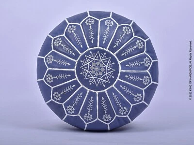 STUFFED Ottoman Pouffe Moroccan leather,  handmade footstool, living room decor - Image 1 of 4