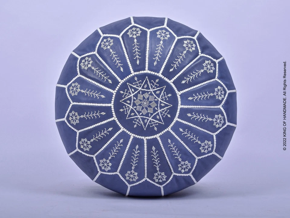 МЯГКИЙ кожаный ножной табурет оттоманка, ручной работы марокканский пуф, кожаная мебель - Изображение 1 из 4