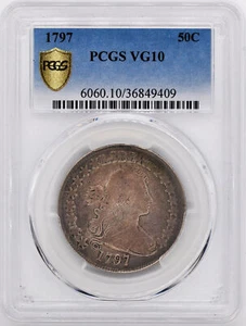 1797 DRAPED BUST 50C PCGS VG 10 - Picture 1 of 4