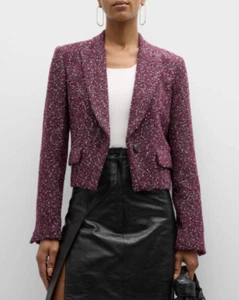 Rag & Bone New York Valerie Tweed Blazer Burgundy ( 6 ) - Picture 1 of 7