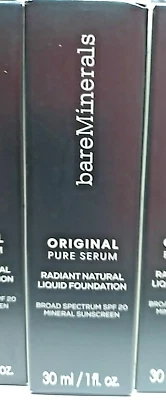 BareMinerals Original Pure Serum Radiant Liquid Foundation, MED NEUTRAL, 1OZ NIB - Image 1 of 4