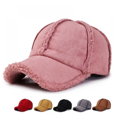 Mujeres Hombres Invierno Cálido Gorra de Béisbol Sherpa Vellón Tela Suda Sombrero Deportivo Ajustable Foto 1 de 4