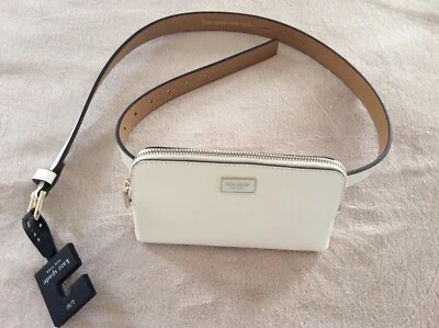 Riñonera Bolso Cinturón Kate Spade Cuero Genuino Marfil L/XL - NUEVO Foto 1 de 4