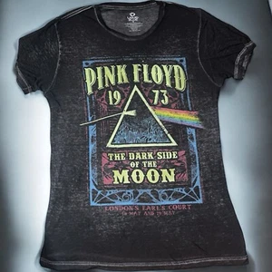 Pink Floyd 1973 Schwarz Kurzarm Long Fit Burnout T-Shirt Damen M - Bild 1 von 3
