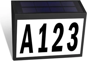 Solar Powered LED Light Address Sign House Number Plate Light Street Door Plaque - Picture 1 of 7
