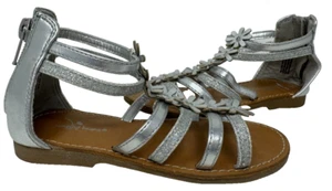 Jumping Beans Toddler Girl's Jubilee Zip Up Gladiator Sandals Silver Size:8 77G - Picture 1 of 5
