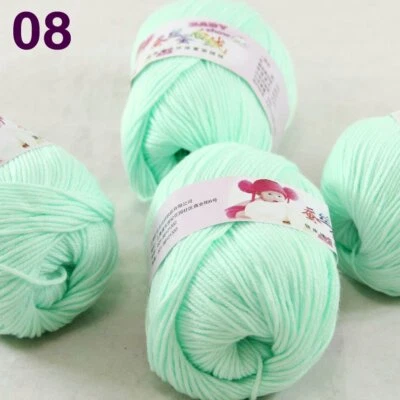 Sale 4 Skeinsx50g Cashmere Silk Wool Children Hand Knit Blankets Crochet Yarn 08 - Image 1 of 4