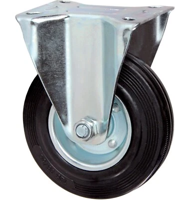 MAURER RUOTA RUOTE GOMMA CON PIASTRA FISSA 125MM PORTATA 100KG 105X85 FI93494 - Immagine 1 di 4