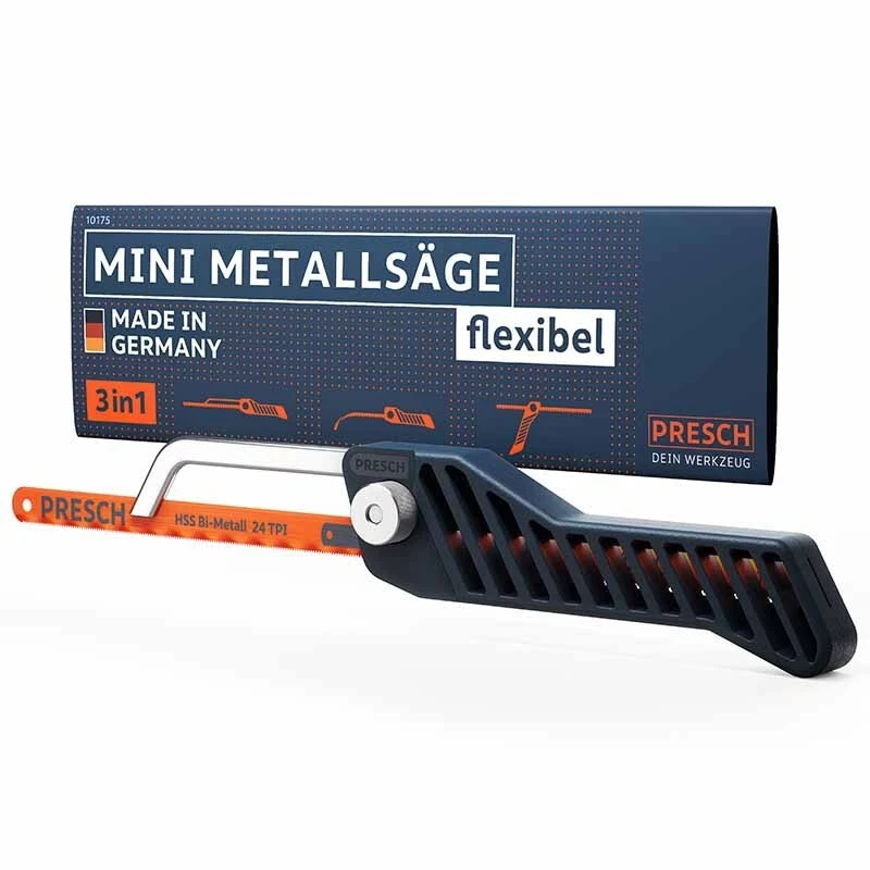 Presch Mini Metallsäge Flexibel 300mm - 3in1 Bügelsäge inkl. Metallsägeblatt - Bild 1 von 4