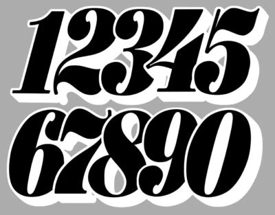 NUMEROS COURSE RACING NUMBERS DRIFT JDM MOTO CROSS AUTOCOLLANT STICKER NU017 - Photo 1/4