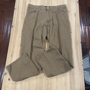 VTG Versace Jeans Couture Tan Jeans Sz 40x34 itierre Medusa Head 44 - Picture 1 of 10