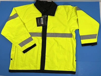 X-SMALL BLAUER 26991 REVERSIBLE RAIN JACKET BLACK / HI VIS YELLOW XS REG - Image 1 of 2