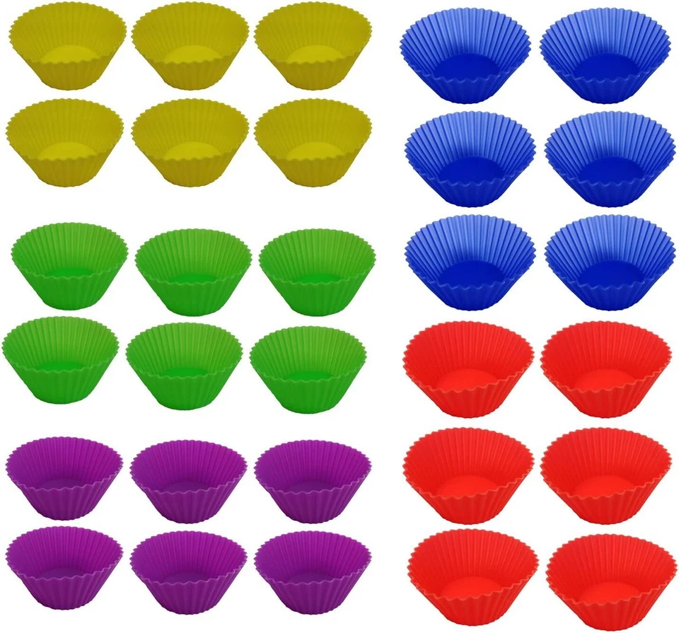 Silikon Backform 6 Stück Muffin Ø  9 cm Kuchen Schokolade Kekse Muffinform - Bild 1 von 1