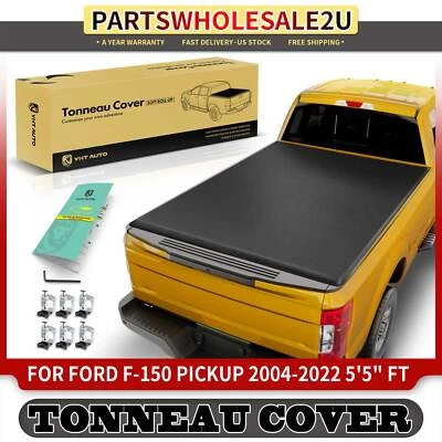 Cubierta enrollable suave para camioneta Ford F-150 F150 2004-2022 plataforma de 5'5" ft Foto 1 de 4