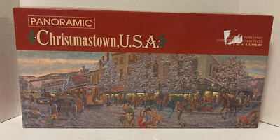 Springbok Hallmark Christmastown USA Panoramic 700 Pc Jigsaw Puzzle Complete - Image 1 of 4