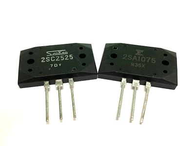 FUJI+SANKEN 1 Pair 2SA1075 + 2SC2525 | PNP + NPN Audio Power Amp | New Fujitsu+SANKEN
