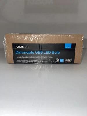 TORCHSTAR Dimmable G25 LED Bulb Globe 500LM 7W/120V =60W 25000HRS Pack of 6 - Image 1 of 4
