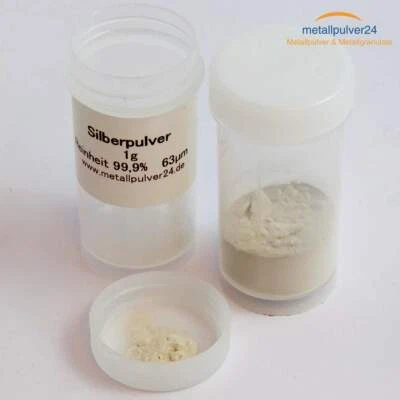 Silberpulver, 99,9%, Silber-Pulver, Kunst, Schmuck, Basteln, Ag, Metall, - Bild 1 von 3