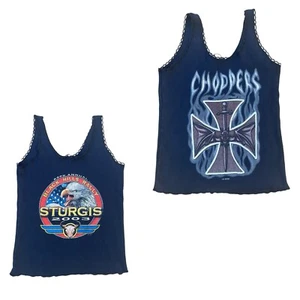 Tanque de encaje acanalado vintage Sturgis Black Hills Rally Highway 2003 - Imagen 1 de 8