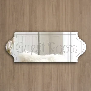 GUEST ROOM Door Sign Plaque Signage Personalise Name/Room Acrylic Mirror Gift - Picture 1 of 11