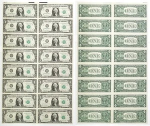 1981 $1 St. Louis District Notes Uncut 16 Subject Sheet FR 1911-H - Picture 1 of 1