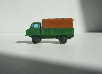 Camión Husky Land Rover de colección control delantero verde base metálica rara 1960 difícil de encontrar Foto 1 de 4